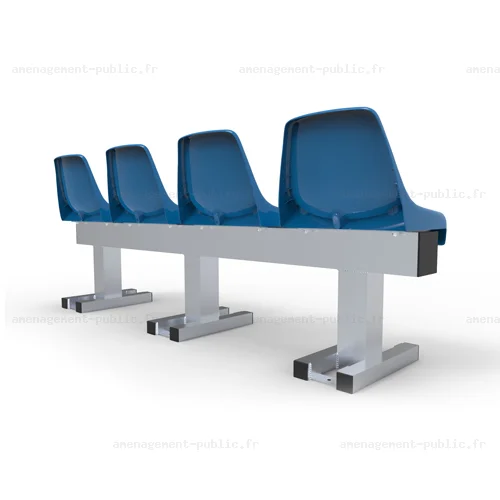 Banc de touche avec 4 sièges pour installations sportives